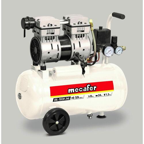 Luftkompressor MECAFER 425523 Vandret Stille 8 bar 24 L