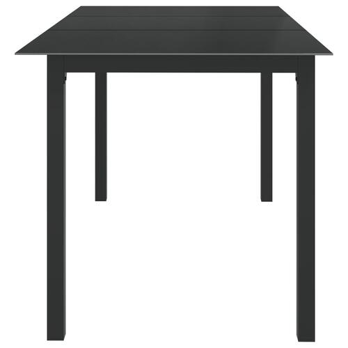Havebord 150x90x74 cm aluminium og glas sort