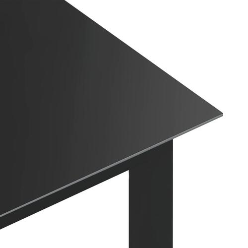 Havebord 150x90x74 cm aluminium og glas sort