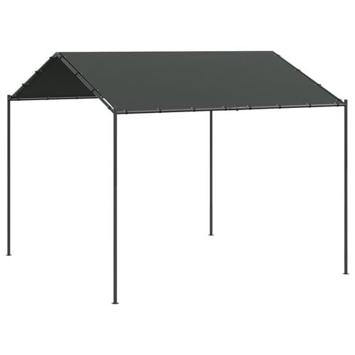 Pavillon 4x4 m stål og stof antracitgrå
