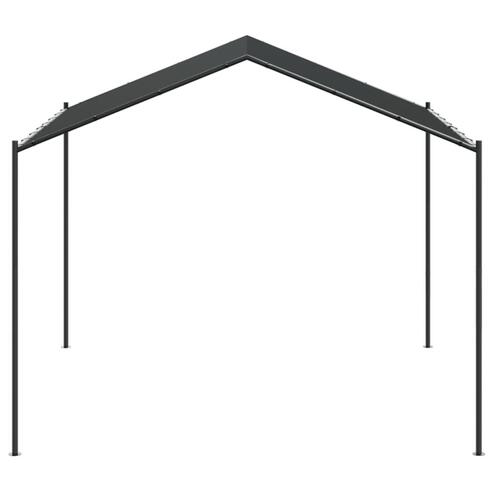 Pavillon 4x4 m stål og stof antracitgrå