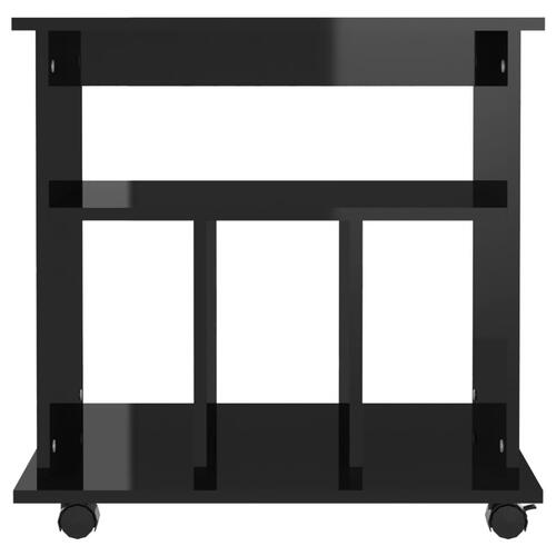 Rulleskab 60x45x60 cm konstrueret træ sort højglans