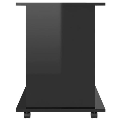 Rulleskab 60x45x60 cm konstrueret træ sort højglans