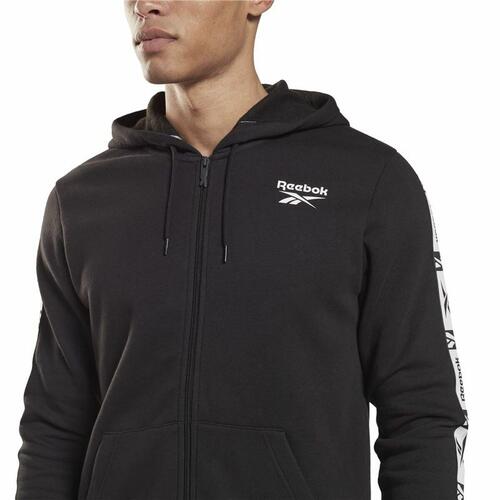 Sportsjakke til Mænd Reebok Identity Tape FZ Sort M