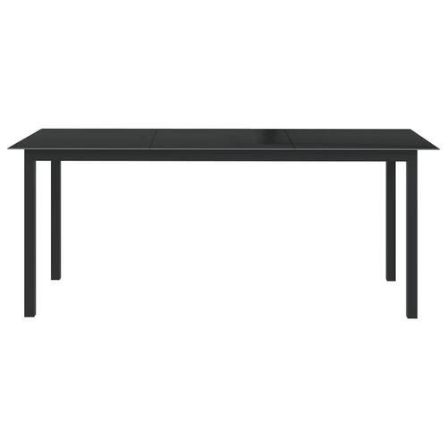 Havebord 190x90x74 cm aluminium og glas sort