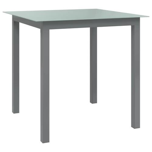 Havebord 80x80x74 cm aluminium og glas lysegrå