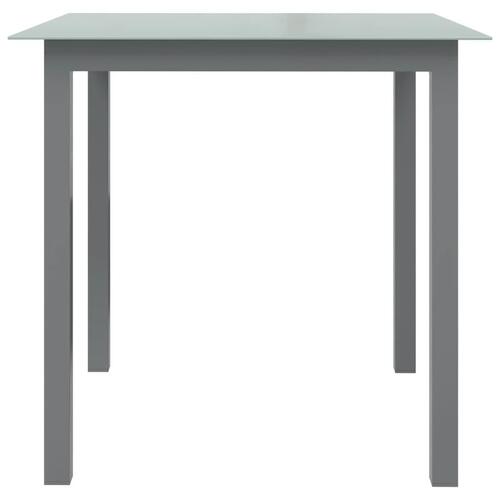 Havebord 80x80x74 cm aluminium og glas lysegrå