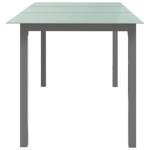 Havebord 150x90x74 cm aluminium og glas lysegrå