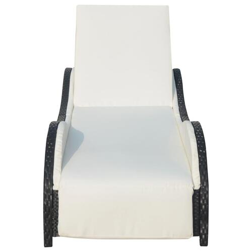 Liggestol med hynde polyrattan brun