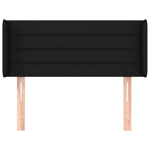 Sengegavl med kanter 93x16x78/88 cm stof sort