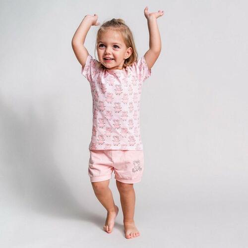Sæt med tøj Peppa Pig Pink 12 måneder