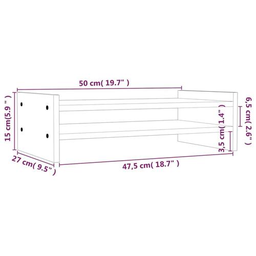 Skærmholder 50x27x15 cm massivt fyrretræ gyldenbrun