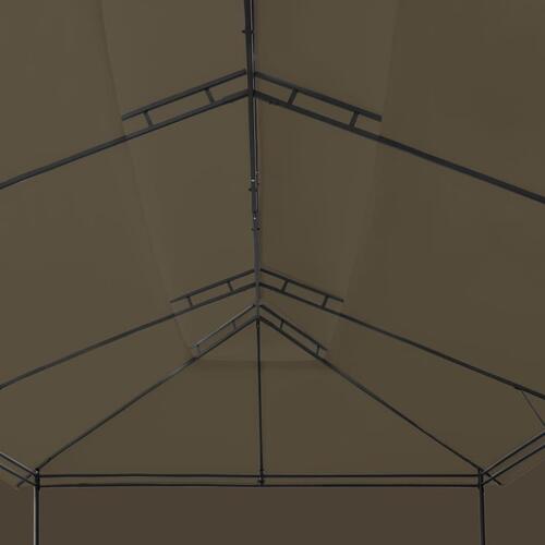 Pavillon med gardiner 600x298x270 cm 180 g/m² gråbrun
