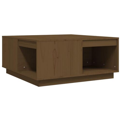 Sofabord 80x81x36,5 cm massivt fyrretræ gyldenbrun