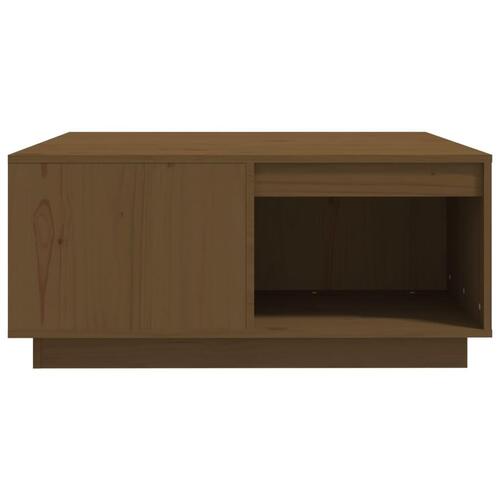 Sofabord 80x81x36,5 cm massivt fyrretræ gyldenbrun