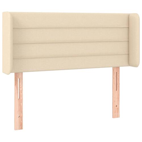 Sengegavl med kanter 93x16x78/88 cm stof cremefarvet