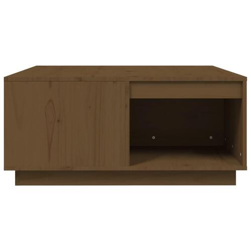 Sofabord 80x81x36,5 cm massivt fyrretræ gyldenbrun