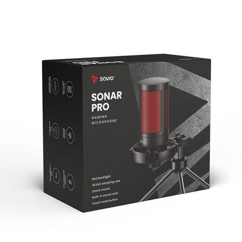 Tabel-top mikrofon Savio SONAR PRO 01 Sort Rød