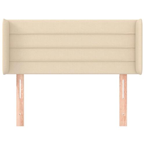 Sengegavl med kanter 93x16x78/88 cm stof cremefarvet