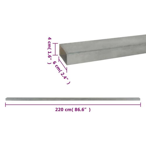 Stolper til havehegn 30 stk. 220 cm stål sølvfarvet