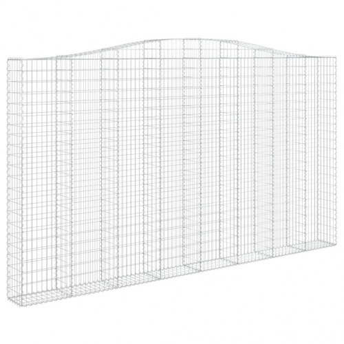 Buet gabionkurv 400×30×220/240 cm - galvaniseret jern