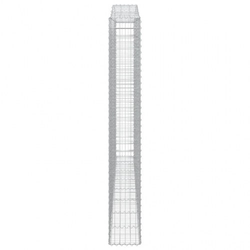 Buet gabionkurv 400×30×220/240 cm - galvaniseret jern