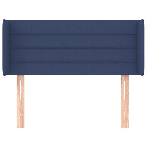 Sengegavl med kanter 93x16x78/88 cm stof blå