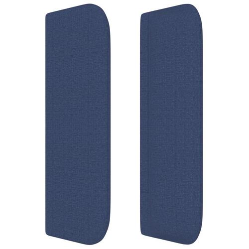 Sengegavl med kanter 93x16x78/88 cm stof blå