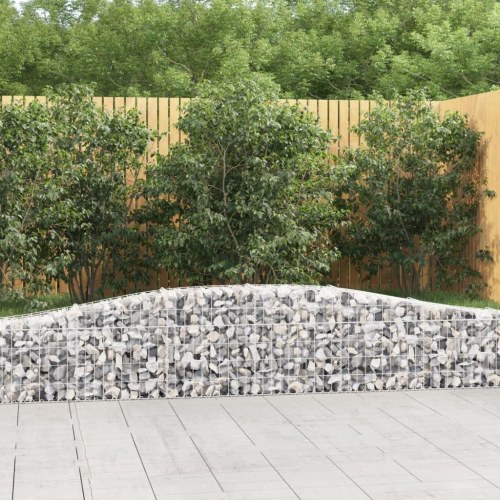 Buet gabionkurv 400×30×40/60 cm - galvaniseret jern