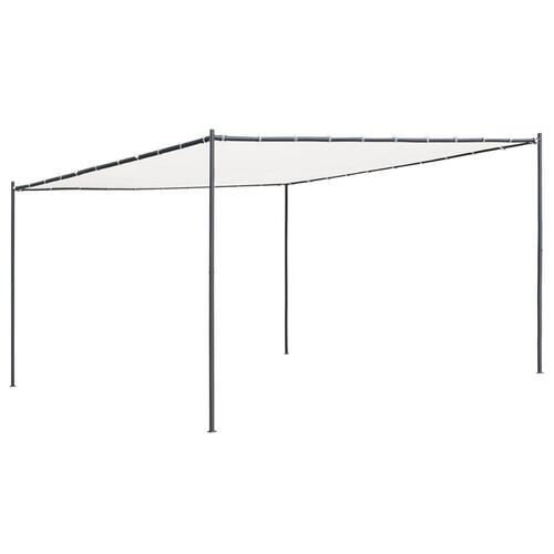 Pavillon med fladt tag 4x4x2,4 m 180 g/m² hvid