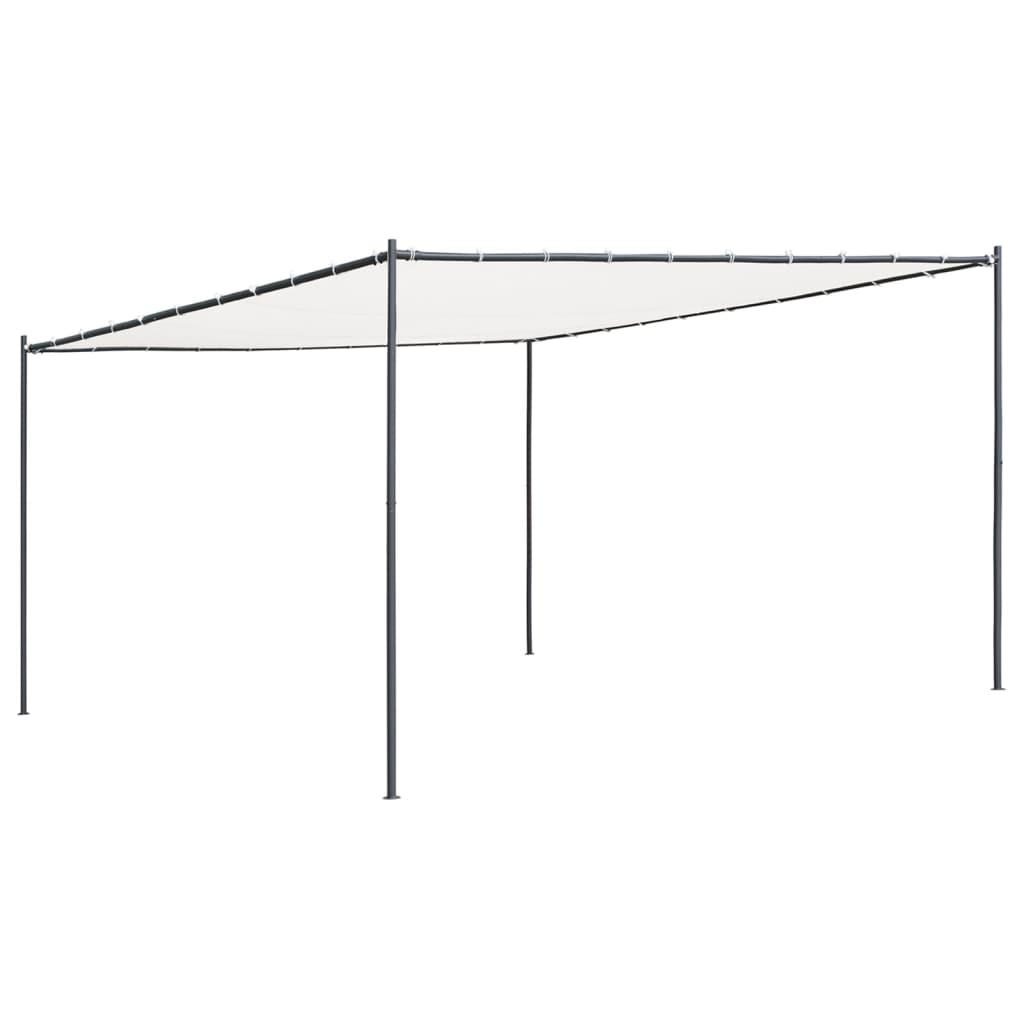 Pavillon med fladt tag 4x4x2,4 m 180 g/m² hvid