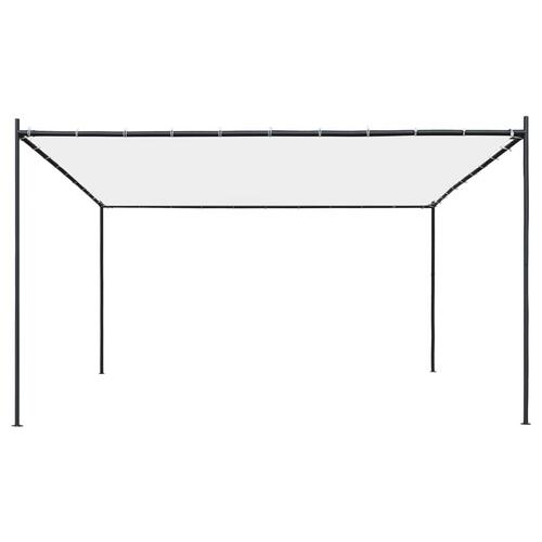 Pavillon med fladt tag 4x4x2,4 m 180 g/m² hvid