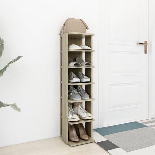 Skoskab 27,5x27x102 cm konstrueret træ sonoma-eg