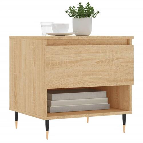Sofaborde 2 stk. 50x46x50 cm konstrueret træ sonoma-eg