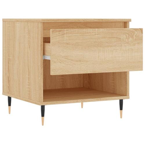 Sofaborde 2 stk. 50x46x50 cm konstrueret træ sonoma-eg