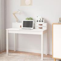 Skrivebord 110x50x93 cm massivt fyrretræ hvid