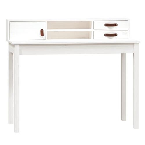 Skrivebord 110x50x93 cm massivt fyrretræ hvid