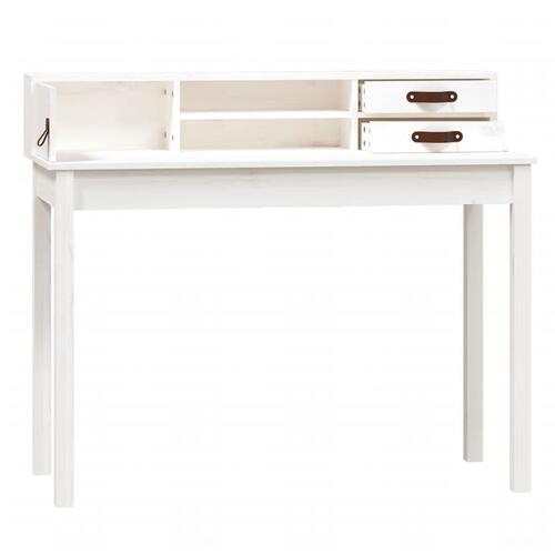 Skrivebord 110x50x93 cm massivt fyrretræ hvid