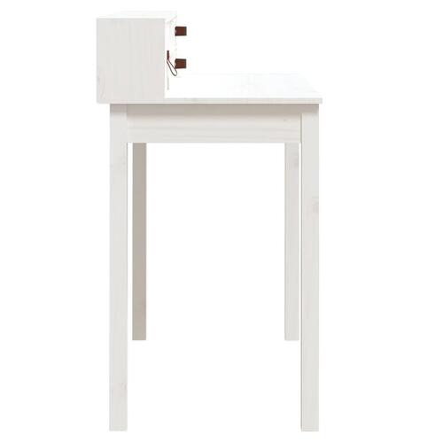 Skrivebord 110x50x93 cm massivt fyrretræ hvid