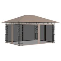 Pavillon med myggenet 4x3x2,73 m 180 g/m² gråbrun