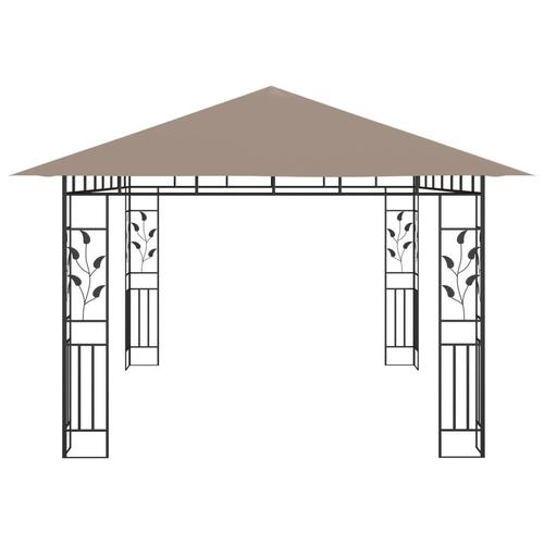Pavillon med myggenet 4x3x2,73 m 180 g/m² gråbrun