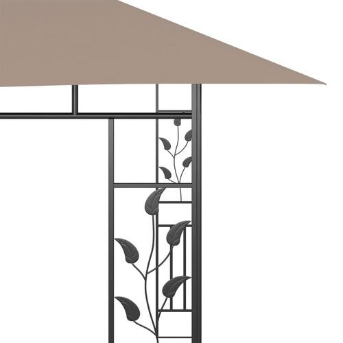 Pavillon med myggenet 4x3x2,73 m 180 g/m² gråbrun