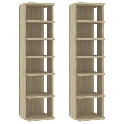 Skoskabe 2 stk. 27,5x27x102 cm sonoma-eg