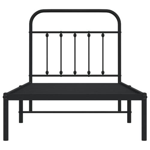 Sengeramme med sengegavl 80x200 cm metal sort