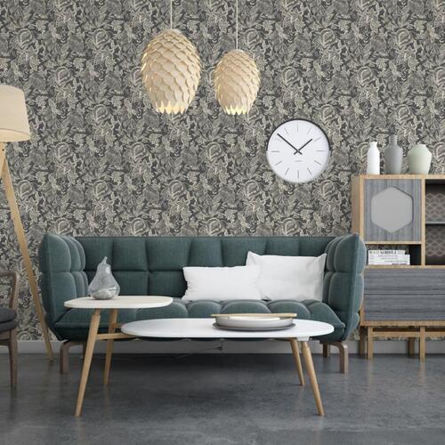 DUTCH WALLCOVERINGS tapet Mae sort og beige