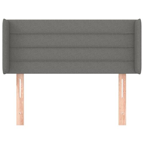 Sengegavl med kanter 103x16x78/88 cm stof mørkegrå