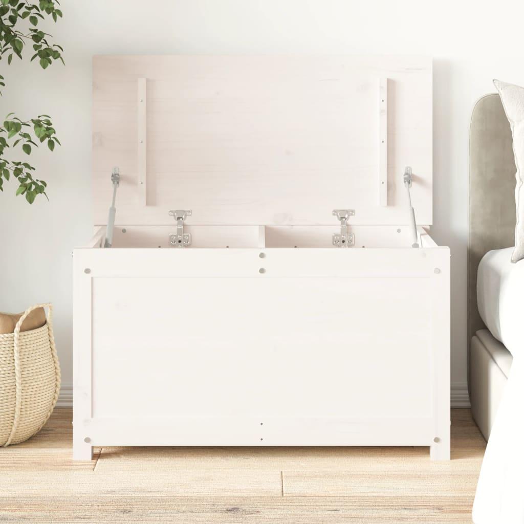 Opbevaringskasse 80x40x45,5 cm massivt fyrretræ hvid