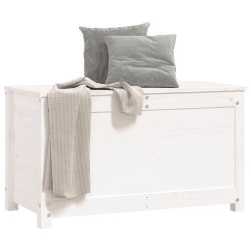 Opbevaringskasse 80x40x45,5 cm massivt fyrretræ hvid