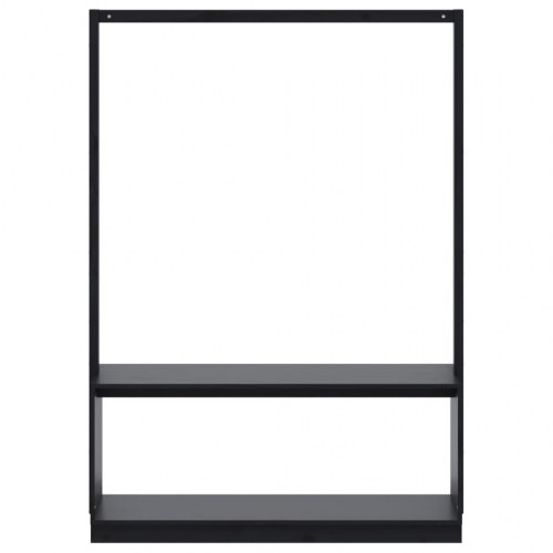 Tøjstativ med skoopbevaring 113x40x157,5 cm massivt fyr sort