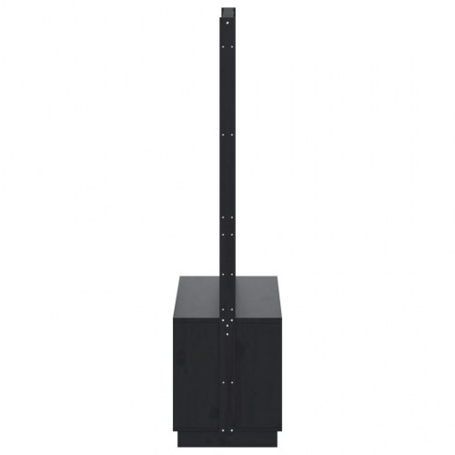 Tøjstativ med skoopbevaring 113x40x157,5 cm massivt fyr sort